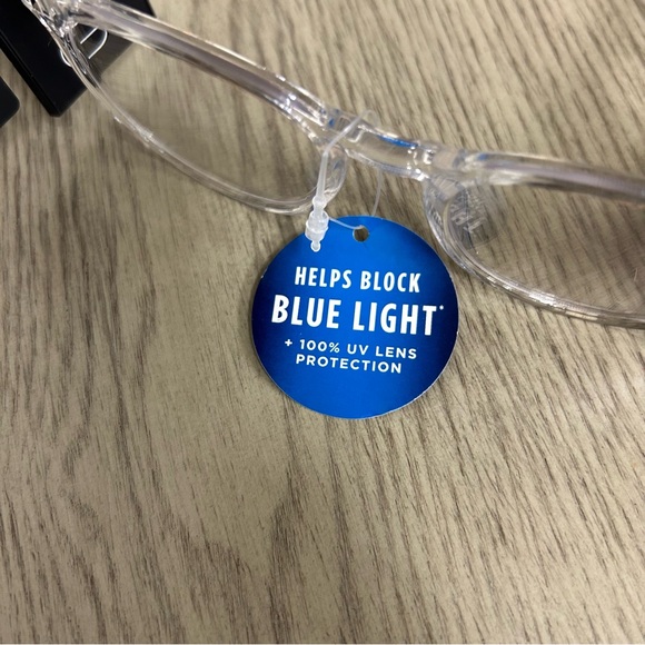 Original Use Men's Crystal Clear Blue Light Filtering Square Glasses in Clear - Picture 8 of 10